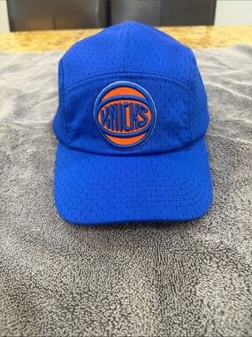 New York Knicks Blue & Orange Mesh Camp Cap - Team Logo